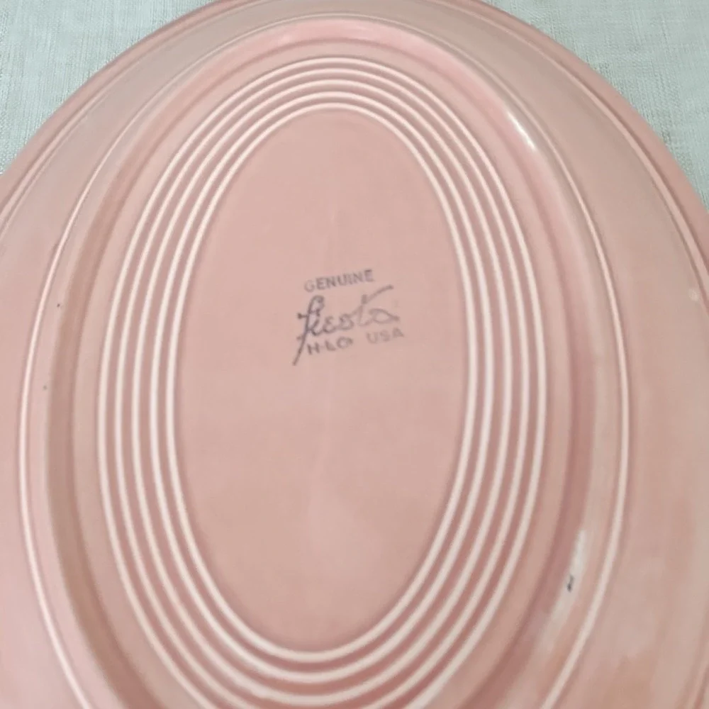 Vintage Fiesta Fiestaware Oval Serving Platter Rose 12-5/8